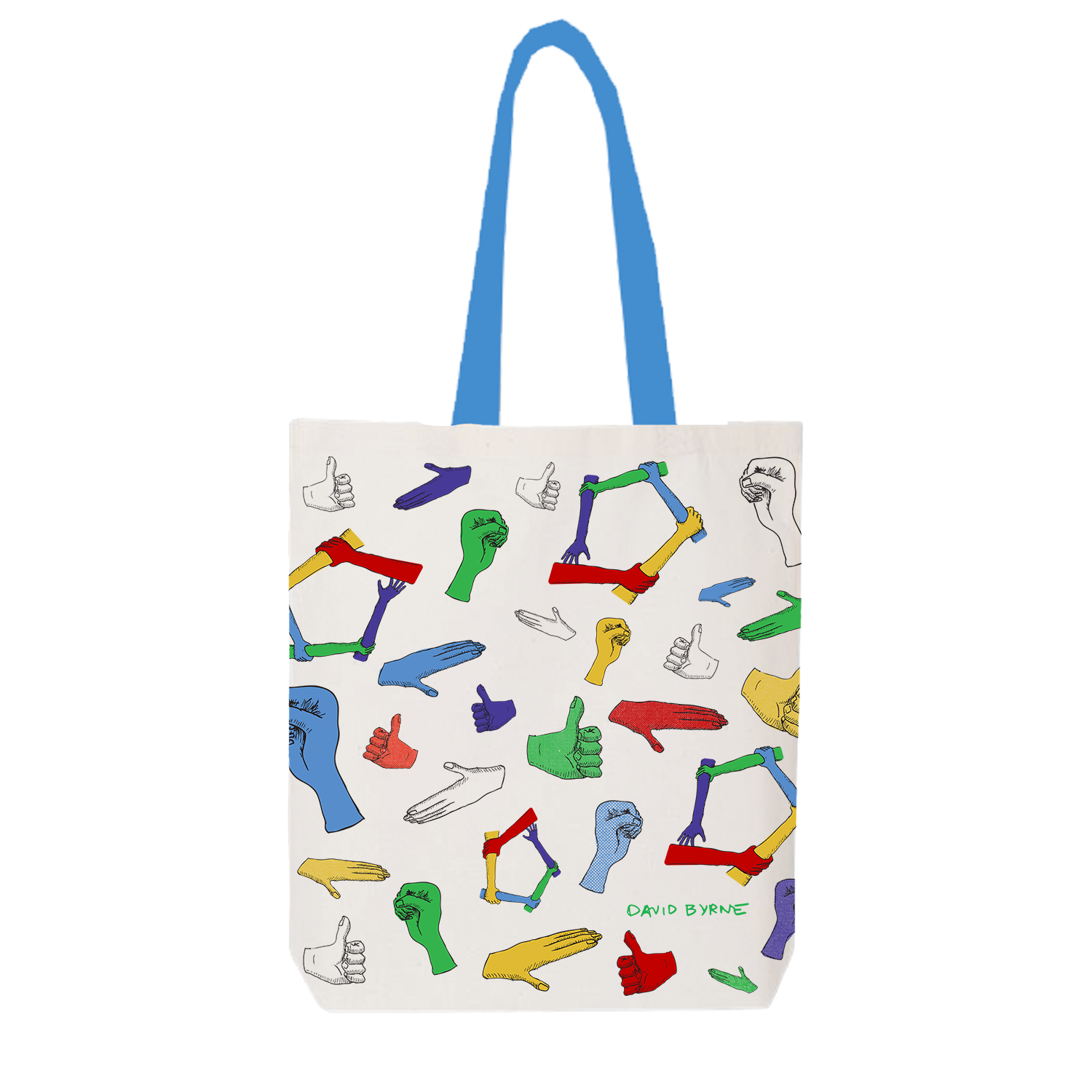 新品 DAVID BYRNE トートバッグ 総柄　デヴィッド・バーン Blue Bad Hands Tote Bag – David Byrne