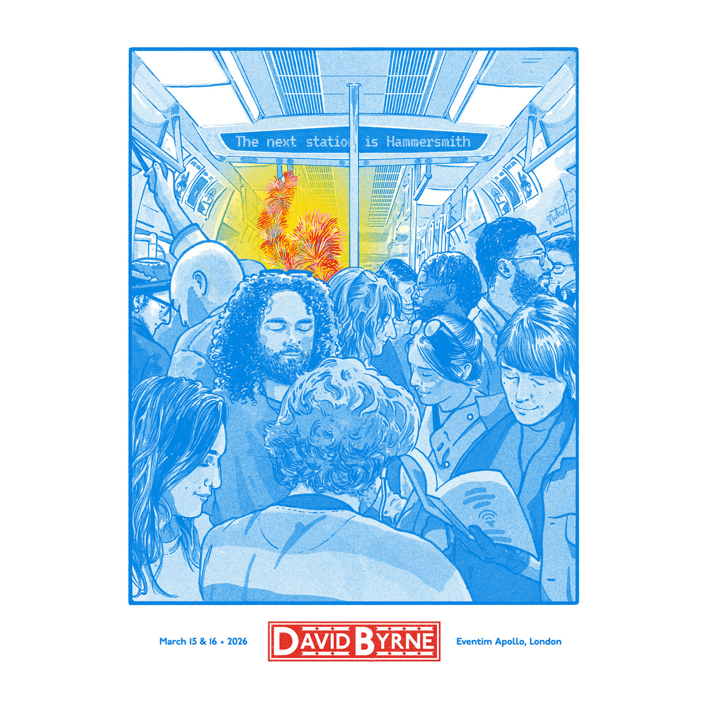 David Byrne Show Poster - London, UK - 03/15/26 - 03/16/26