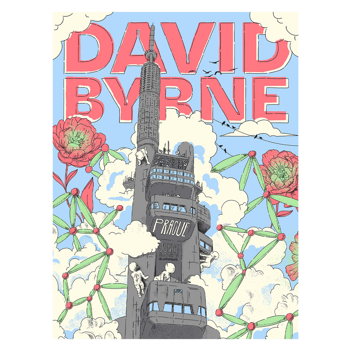 David Byrne Show Poster - Prague, CZ - 06/17/26