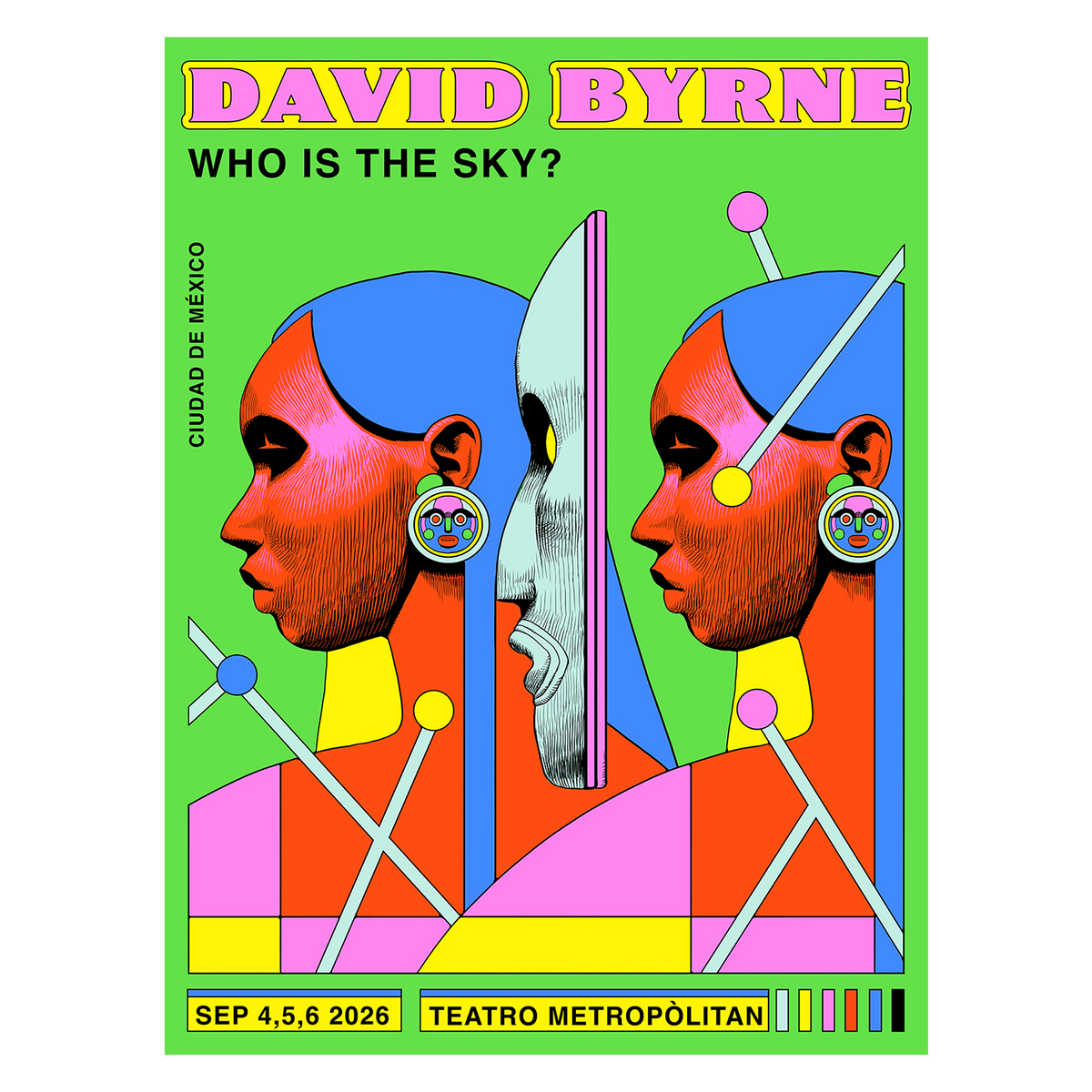 David Byrne Show Poster - Mexico City, MX - 09/04/26 - 09/06/26