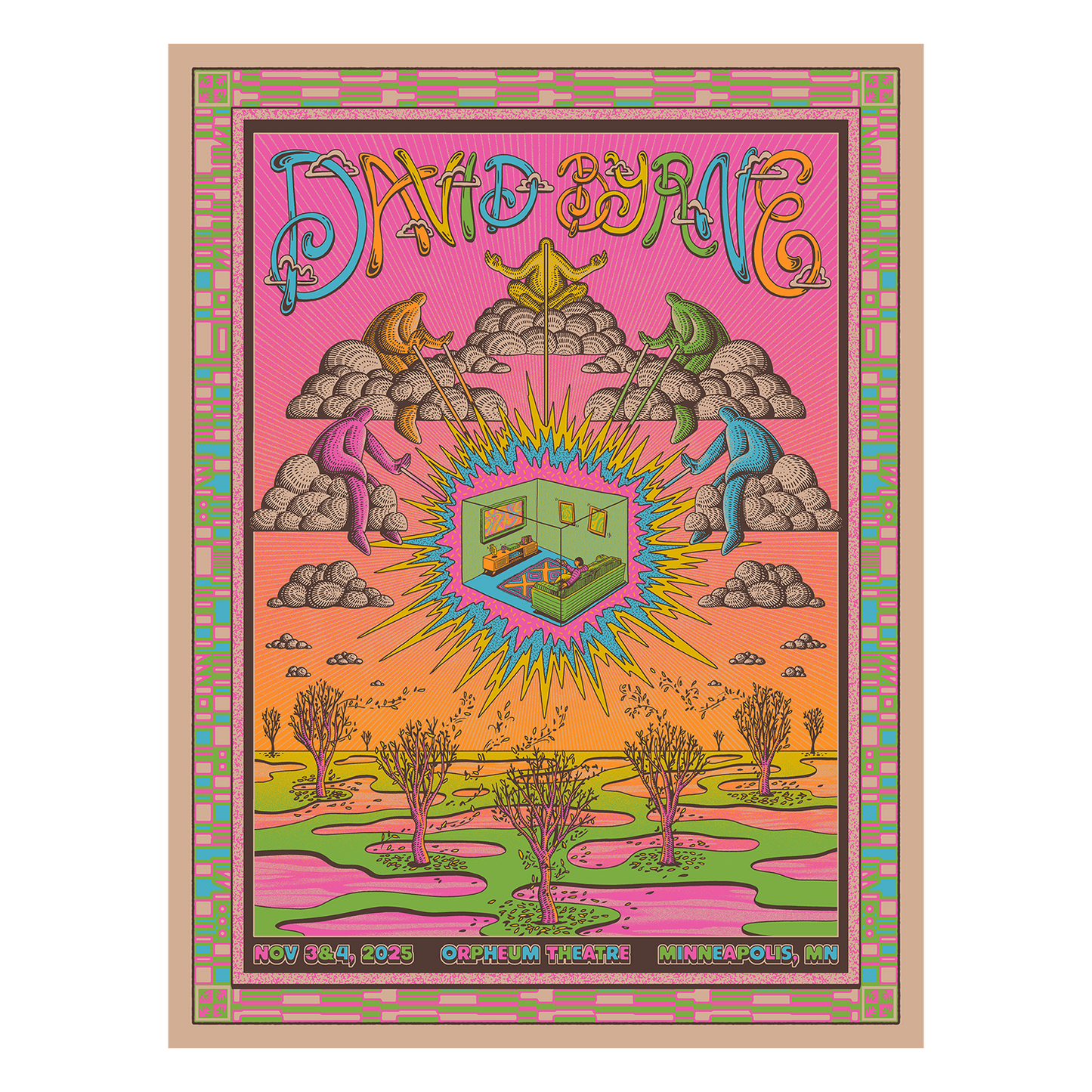 David Byrne Show Poster - Minneapolis, MN - 11/3/25 - 11/4/25