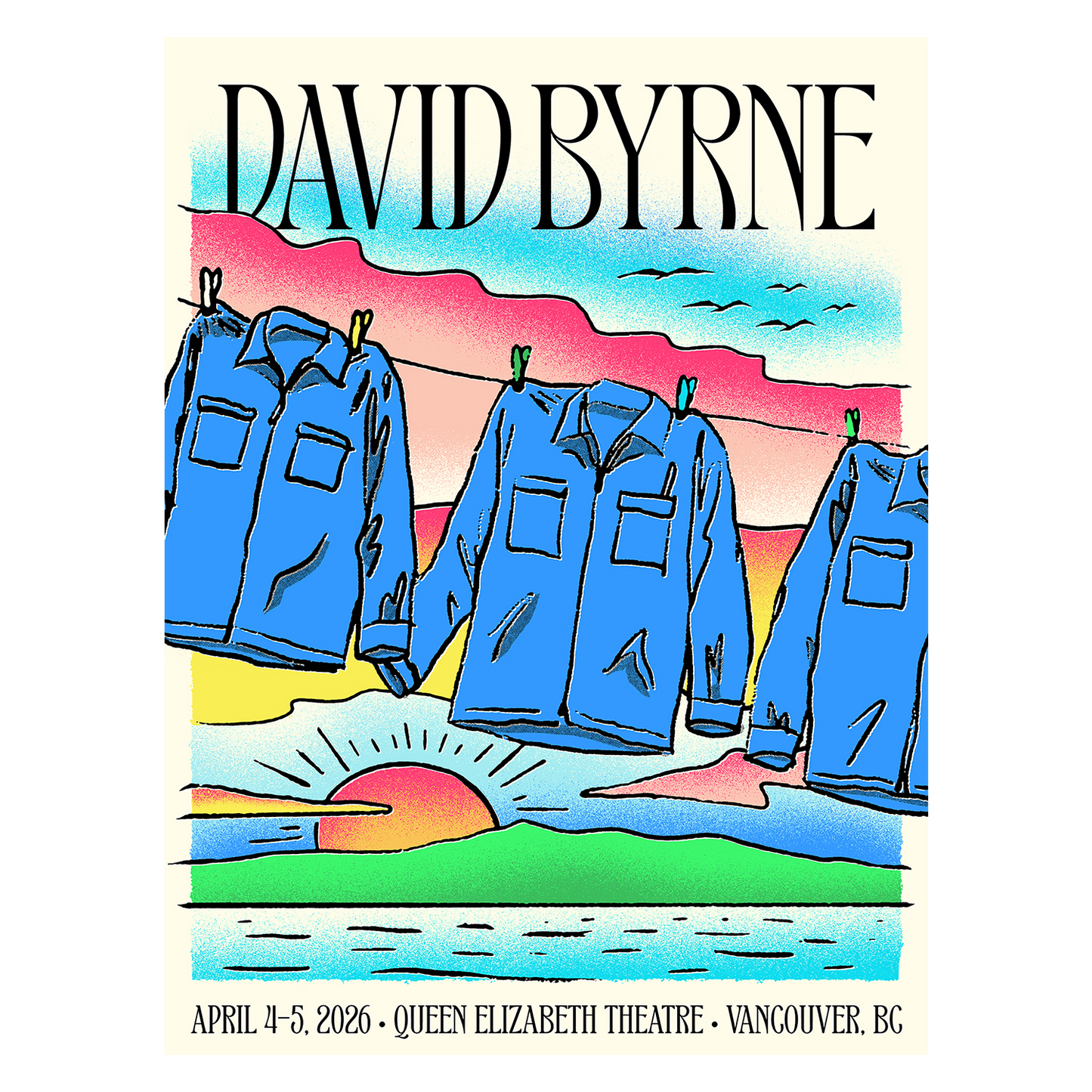 David Byrne Show Poster - Vancouver, BC - 04/04/26 - 04/05/26