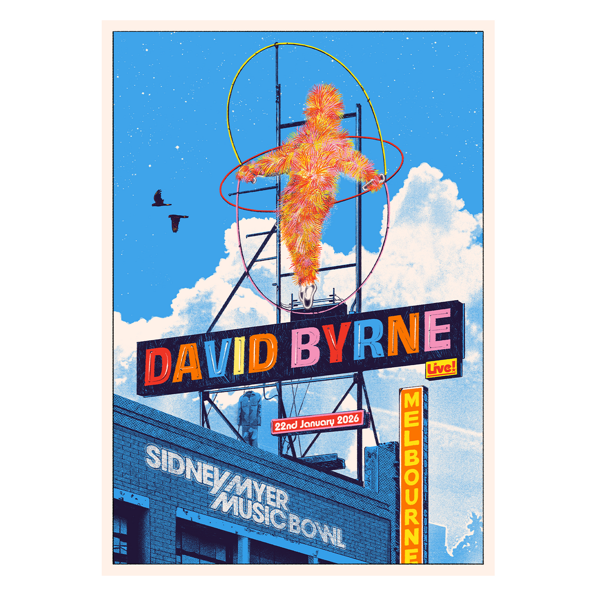 David Byrne Show Poster - Melbourne, AU - 01/22/26