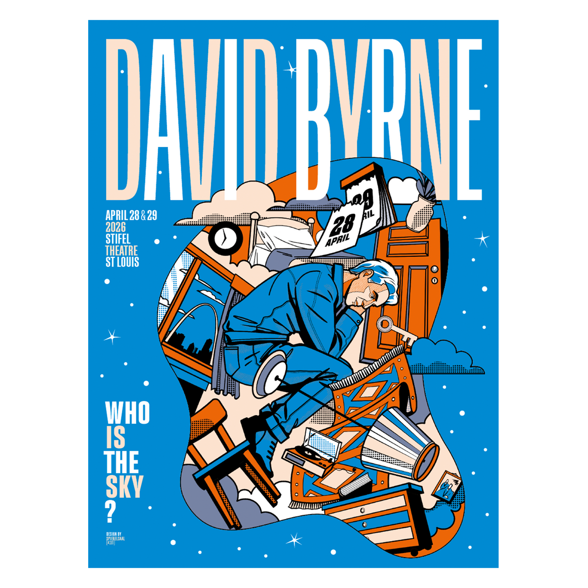 David Byrne Show Poster - St. Louis, MO - 04/28/26 - 04/29/26